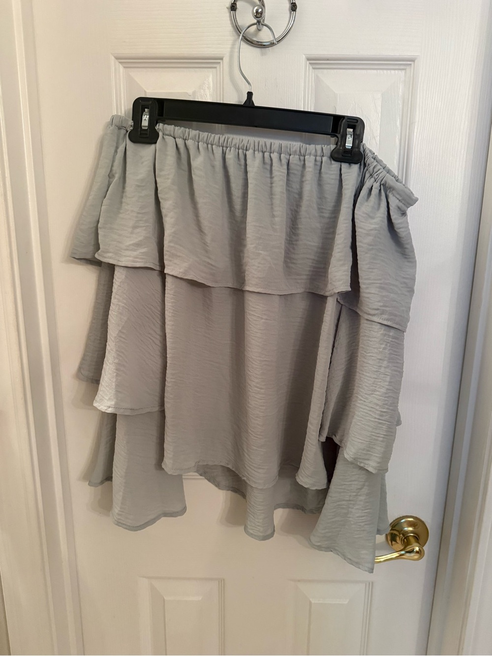 Off-Shoulder Ruffle Sleeve Top - Sage - Picture 2 of 5